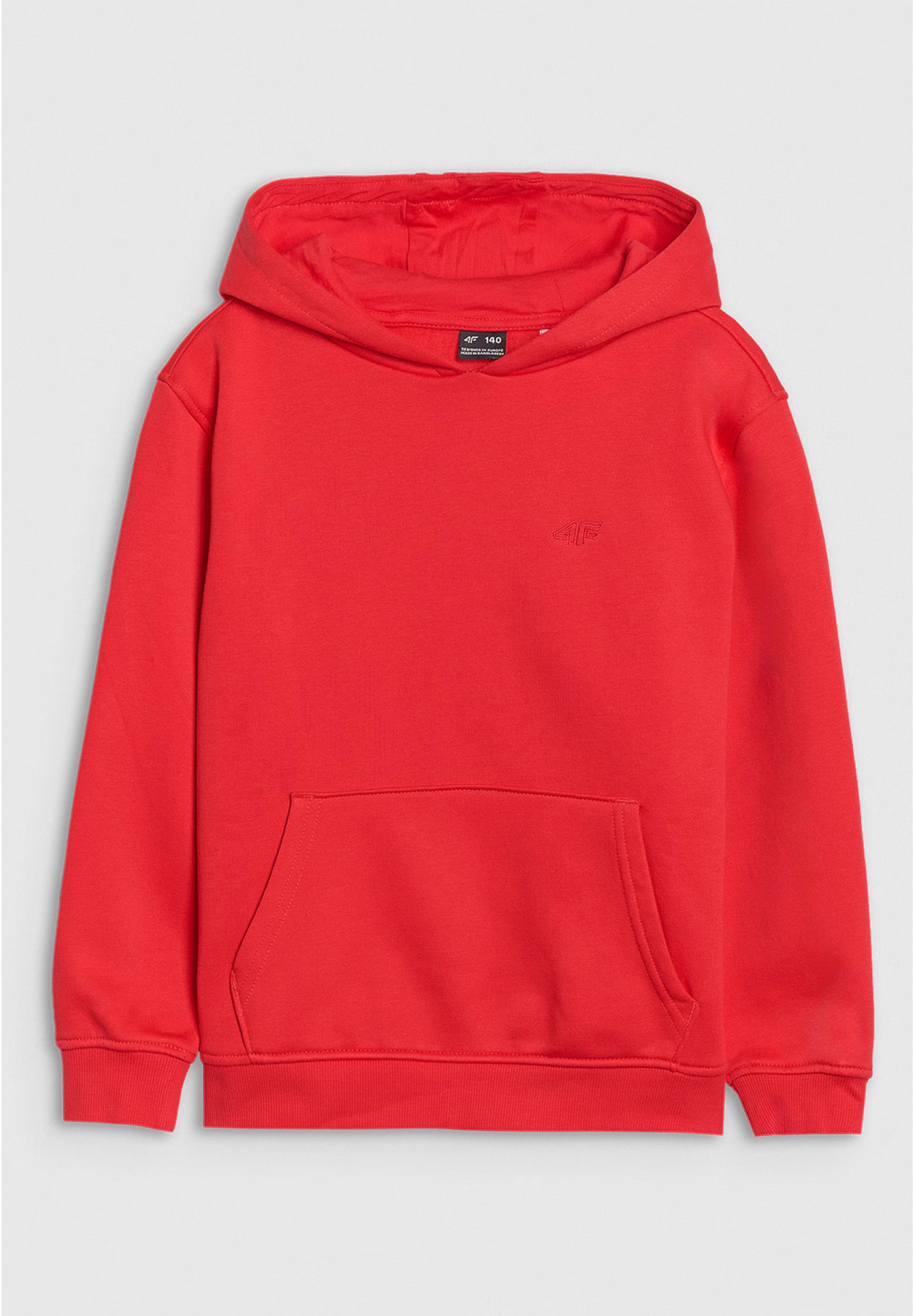 Bluza Chłopięca 4F Z Kapturem Logo Pomarańczowa 4FJRAW24TSWSM1833