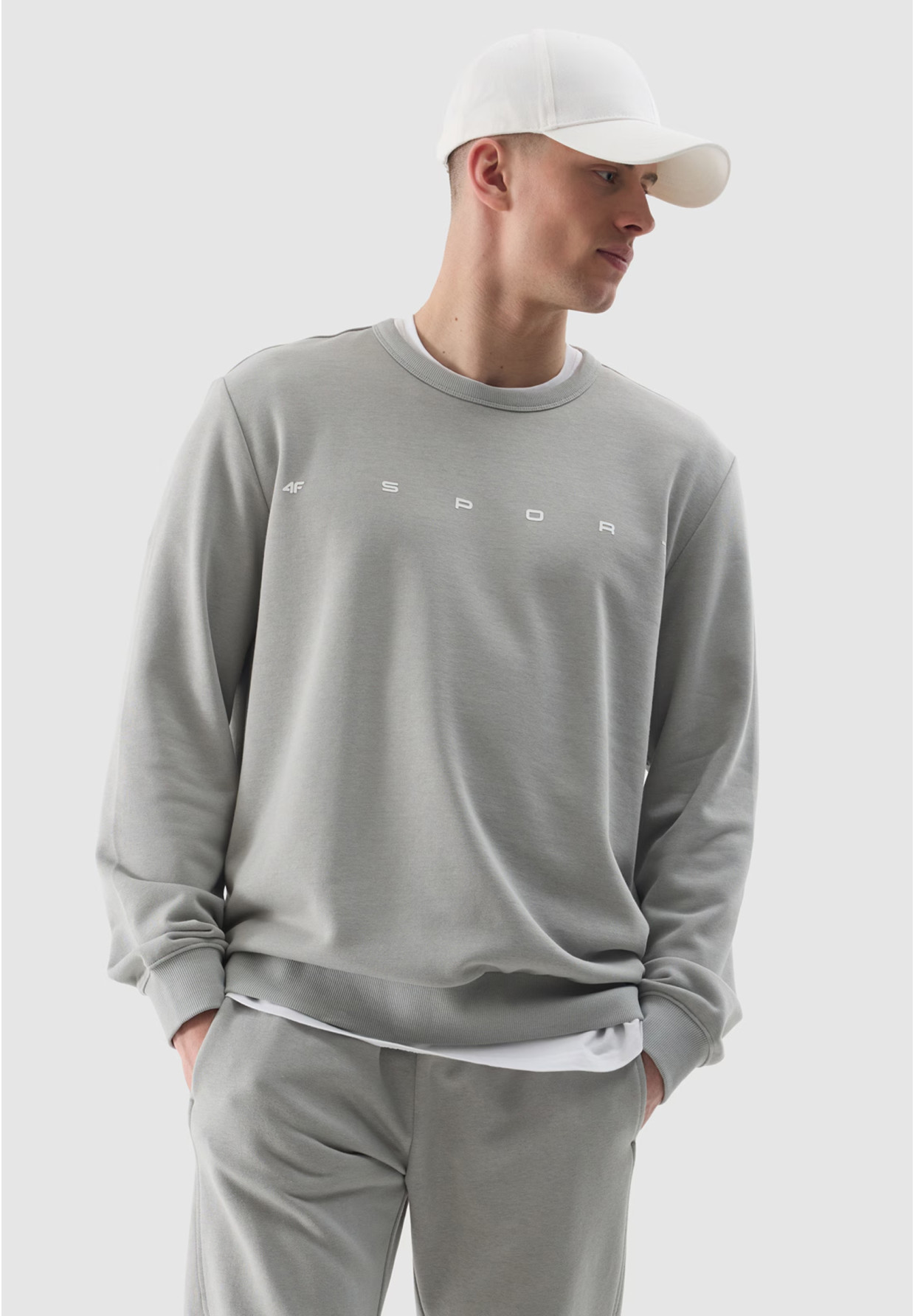 Bluza Męska 4F Szara z nadrukiem SPORT 4FWSS24TSWSM1009