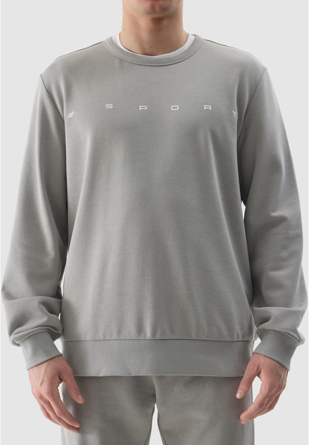 Bluza Męska 4F Szara z nadrukiem SPORT 4FWSS24TSWSM1009