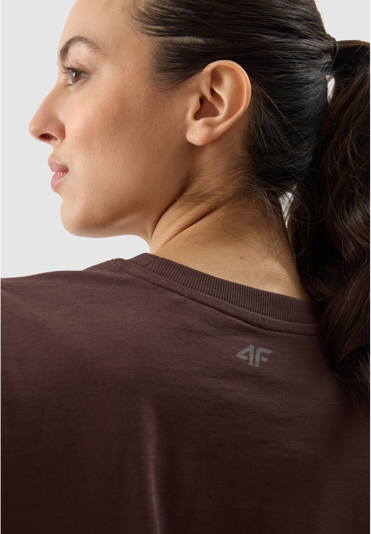 Koszulka Damska 4F T-shirt Z Nadrukiem Brązowy 4FWSS24TTSHF1354