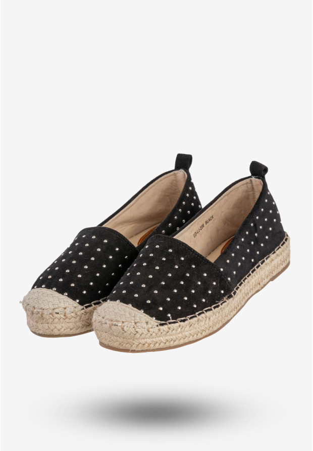 Espadryle Damskie Goodin Buty Lekkie Półbuty Czarne GD-LJ-206