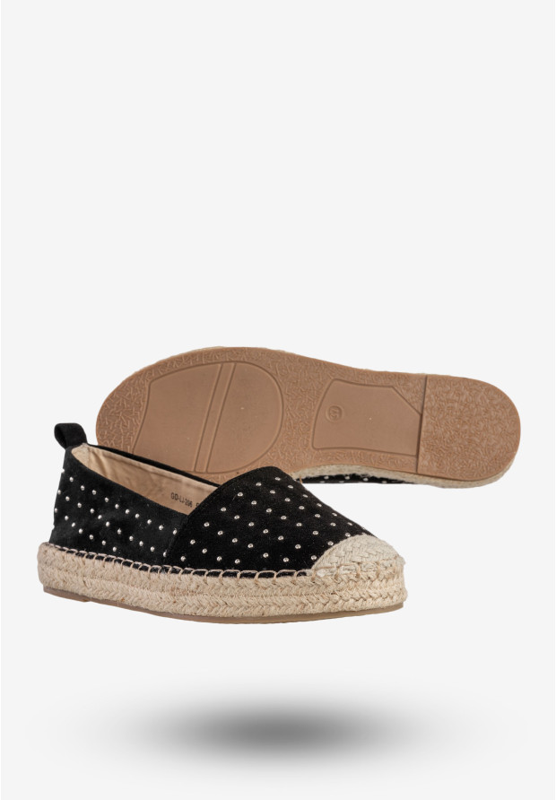 Espadryle Damskie Goodin Buty Lekkie Półbuty Czarne GD-LJ-206