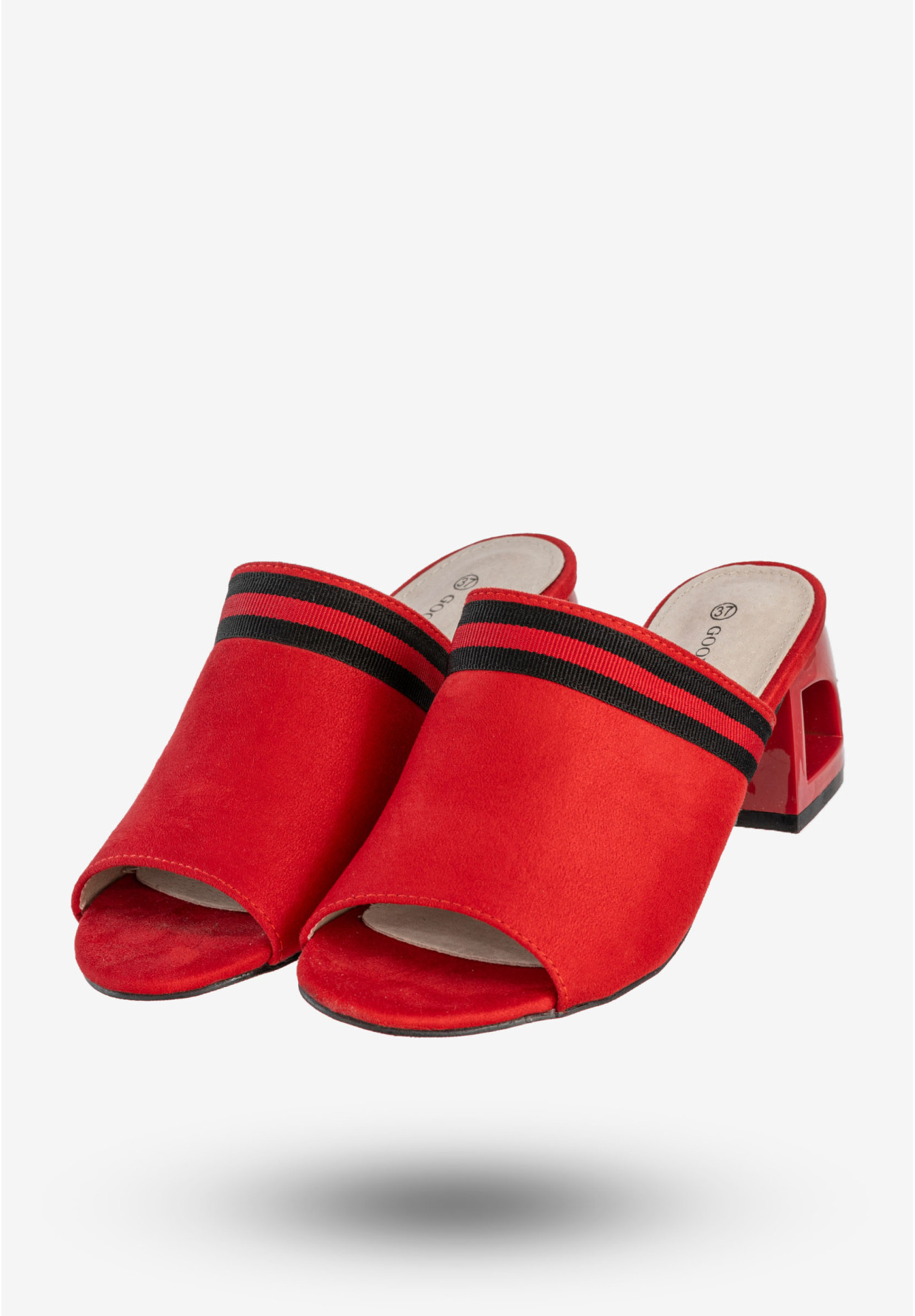 Klapki Damskie Goodin Buty Na Klocku Modne Czerwone GD-FL1020
