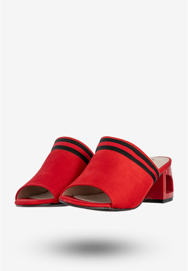 Klapki Damskie Goodin Buty Na Klocku Modne Czerwone GD-FL1020