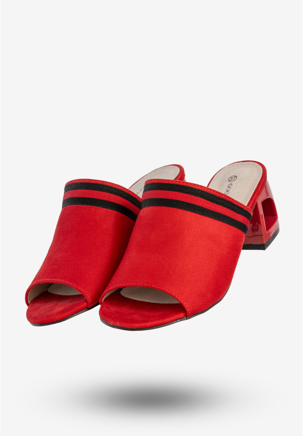 Klapki Damskie Goodin Buty Na Klocku Modne Czerwone GD-FL1020