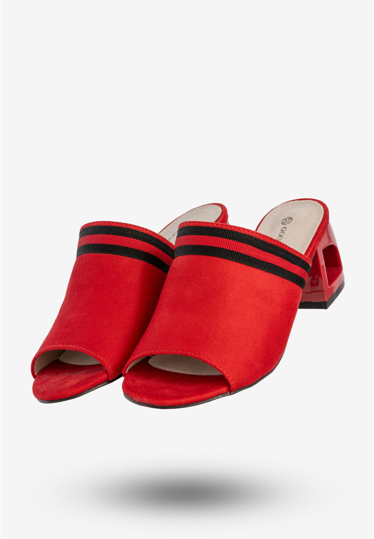 Klapki Damskie Goodin Buty Na Klocku Modne Czerwone GD-FL1020