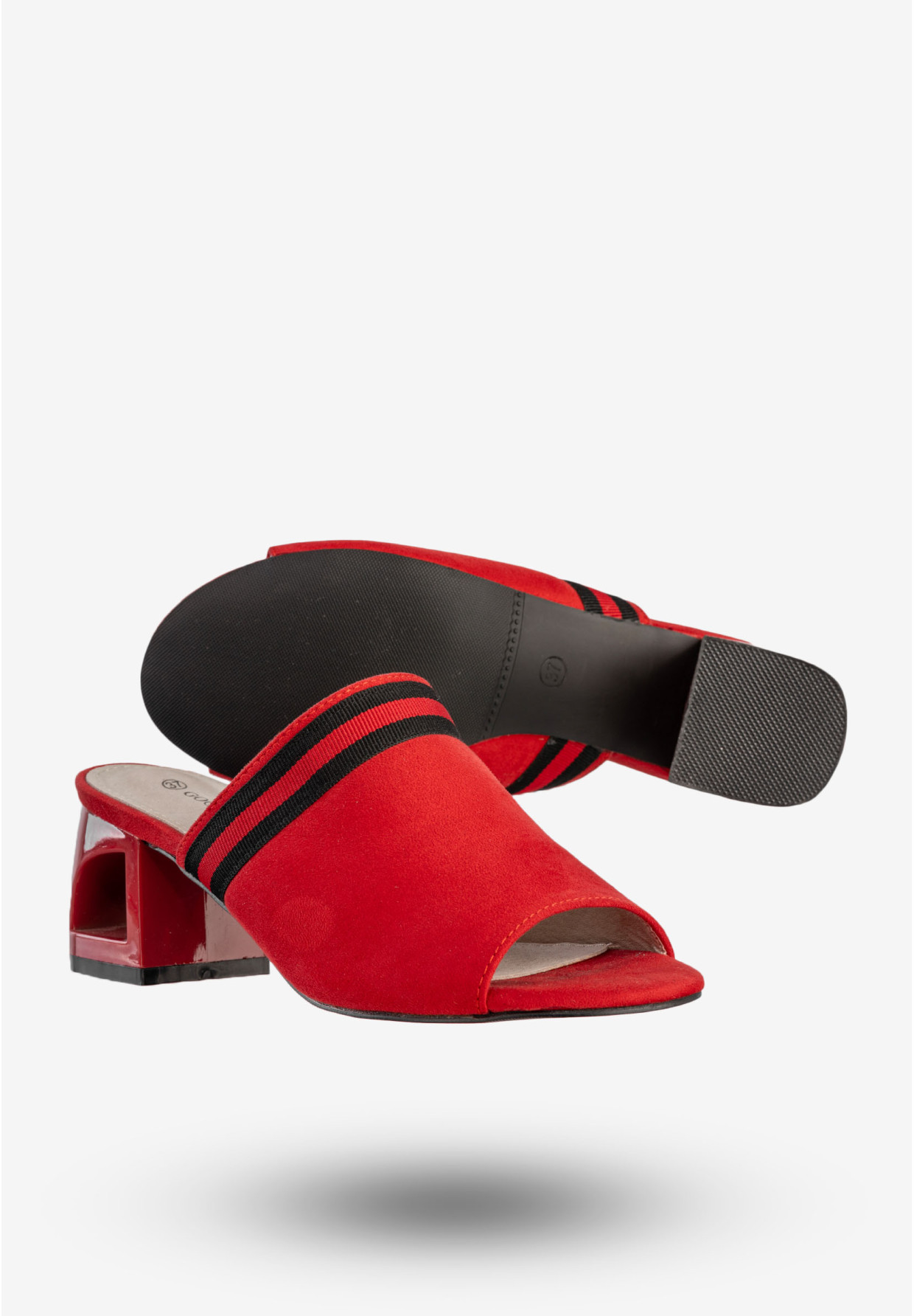 Klapki Damskie Goodin Buty Na Klocku Modne Czerwone GD-FL1020