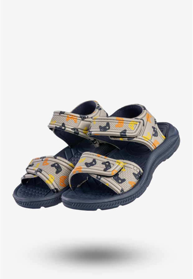 Sandały Dziecięce Buty Na Basen Lekkie Na Rzepy Szare axim