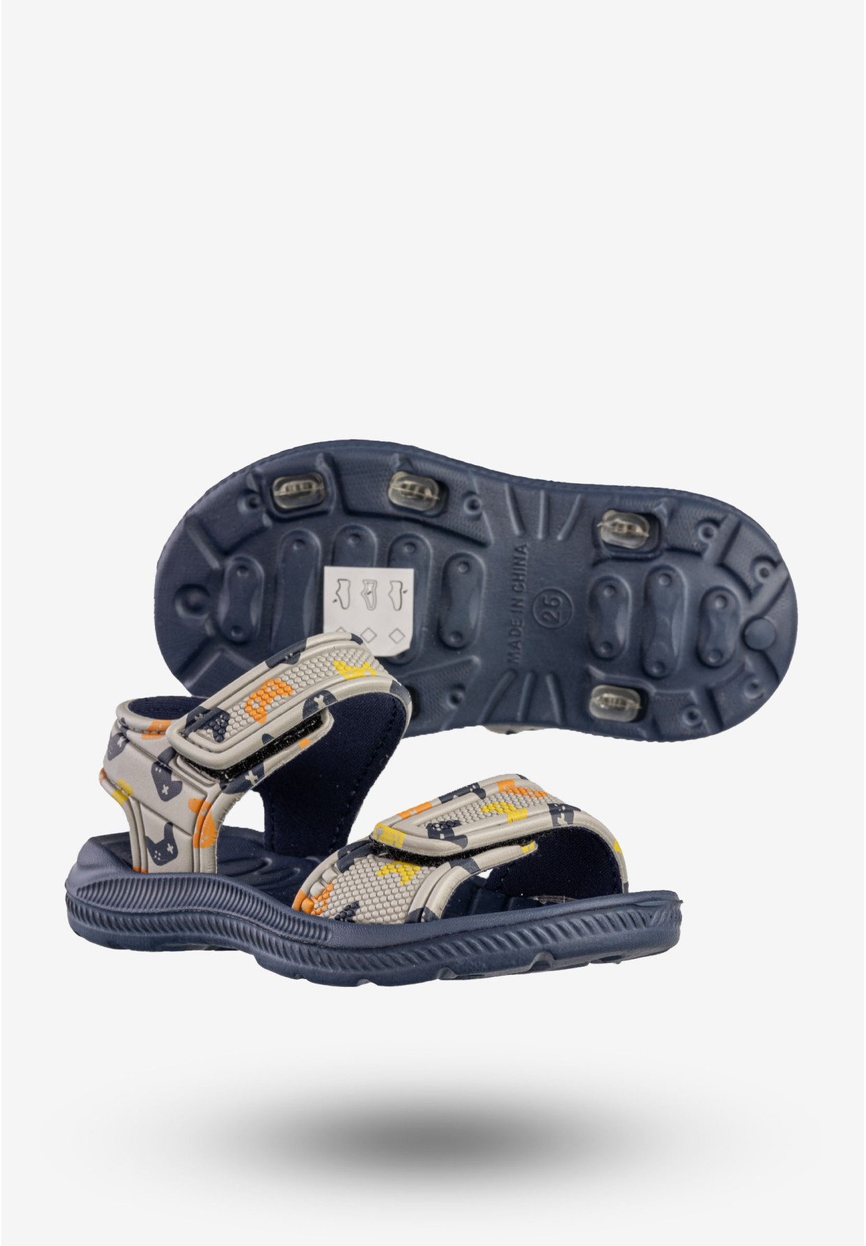 Sandały Dziecięce Buty Na Basen Lekkie Na Rzepy Szare axim