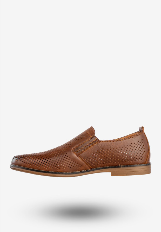Półbuty Męskie Mokasyny Ekoskóra Buty Wizytowe Eleganckie Wojtyłko Brązowe 9W23802V