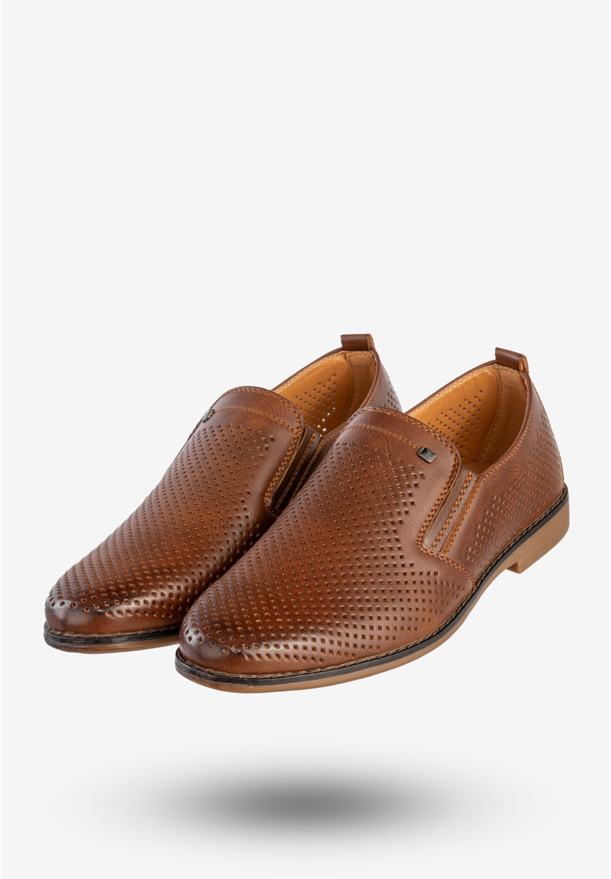 Półbuty Męskie Mokasyny Ekoskóra Buty Wizytowe Eleganckie Wojtyłko Brązowe 9W23802V