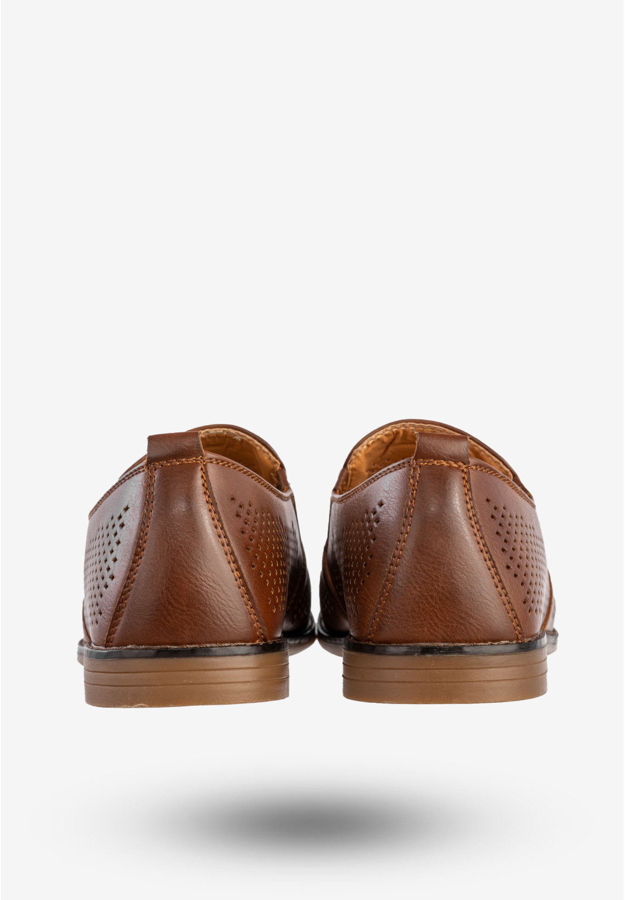 Półbuty Męskie Mokasyny Ekoskóra Buty Wizytowe Eleganckie Wojtyłko Brązowe 9W23802V