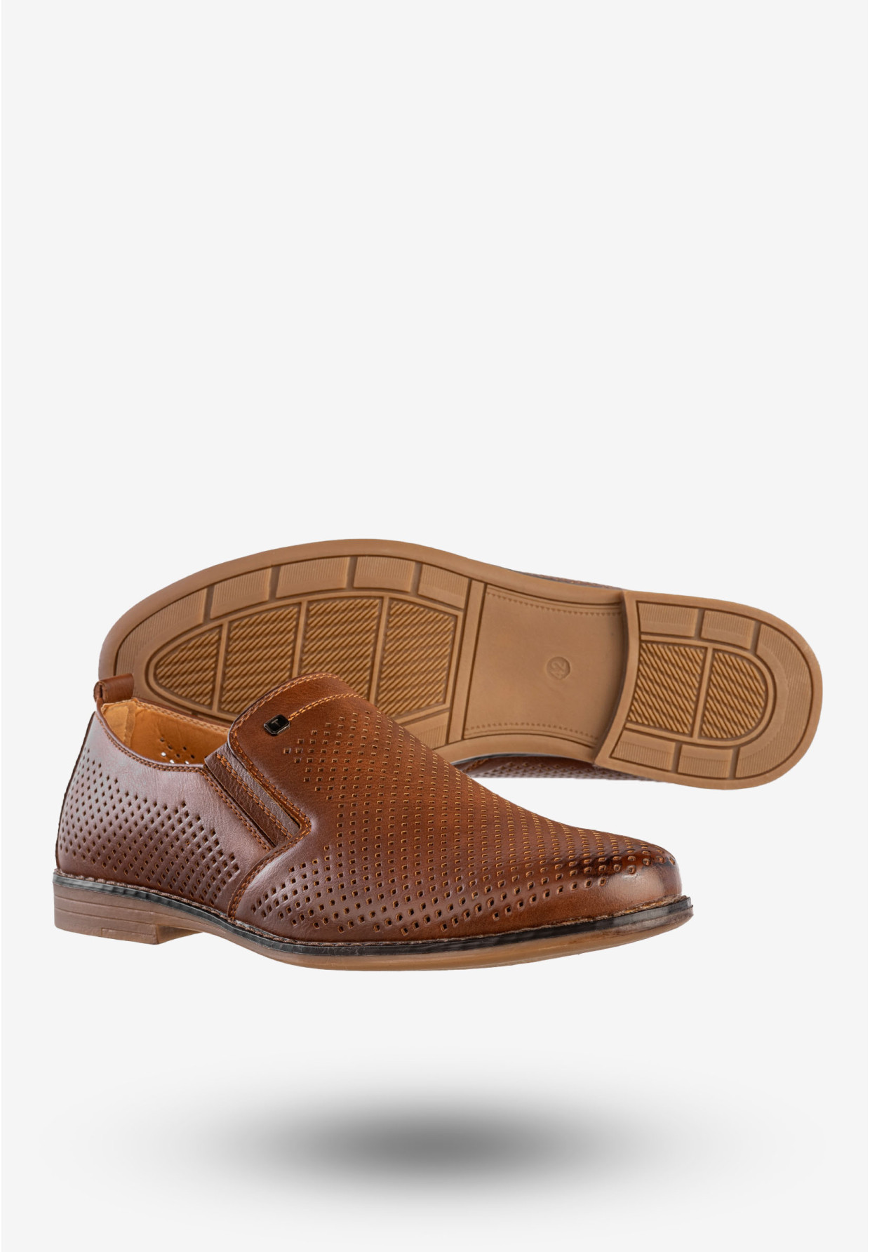 Półbuty Męskie Mokasyny Ekoskóra Buty Wizytowe Eleganckie Wojtyłko Brązowe 9W23802V