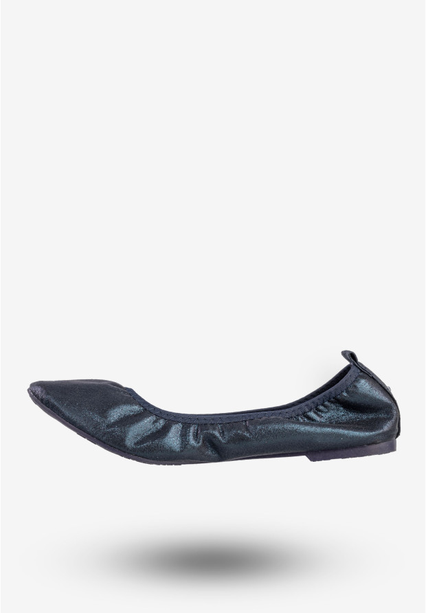 Baleriny Damskie Buty Wsuwane Baletki Lekkie Skórzana Wkładka Granatowe Goodin GD-LL-26