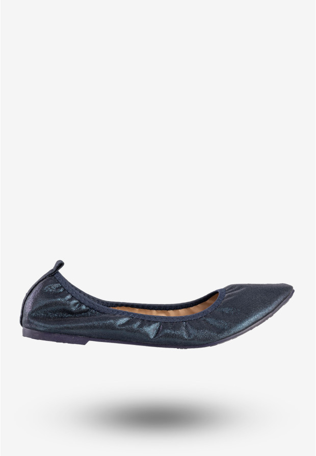 Baleriny Damskie Buty Wsuwane Baletki Lekkie Skórzana Wkładka Granatowe Goodin GD-LL-26