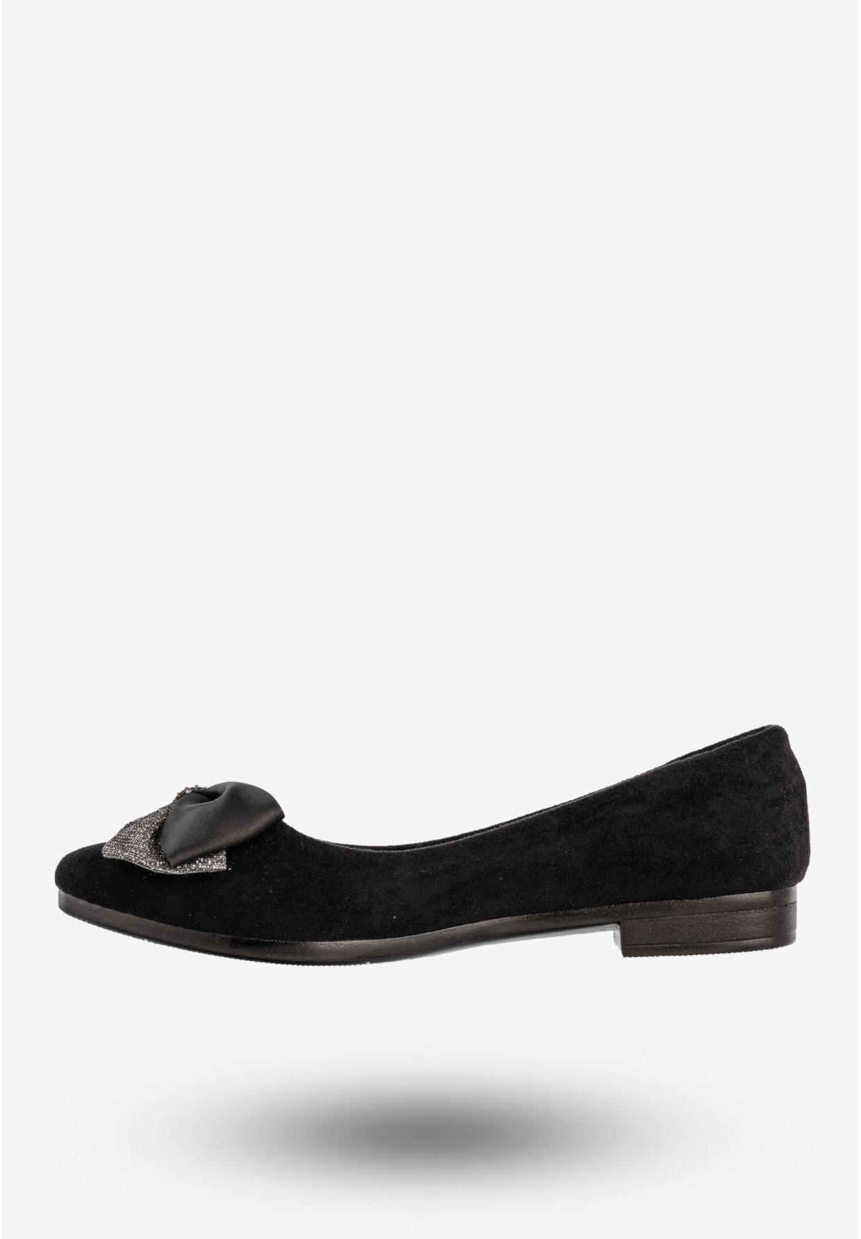 Baleriny Damskie Buty Z Kokardą Eleganckie Czarne News 22BL02-4820