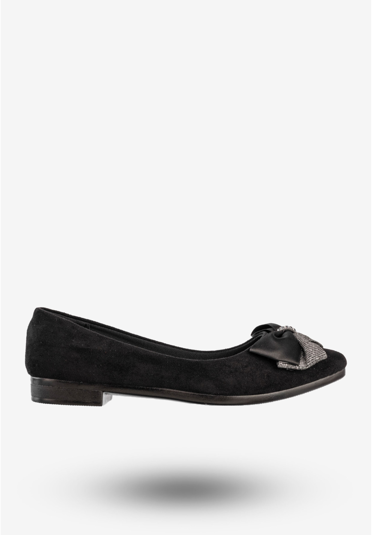 Baleriny Damskie Buty Z Kokardą Eleganckie Czarne News 22BL02-4820