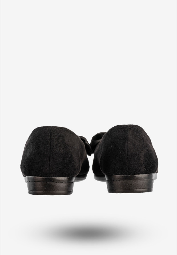 Baleriny Damskie Buty Z Kokardą Eleganckie Czarne News 22BL02-4820