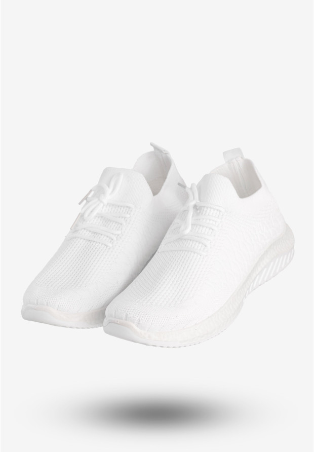 Sneakersy Damskie Wsuwane Buty Sportowe Na Co Dzień Białe YL030-2