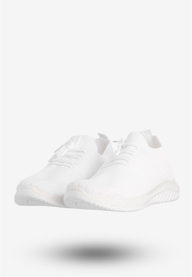 Sneakersy Damskie Wsuwane Buty Sportowe Na Co Dzień Białe YL030-2