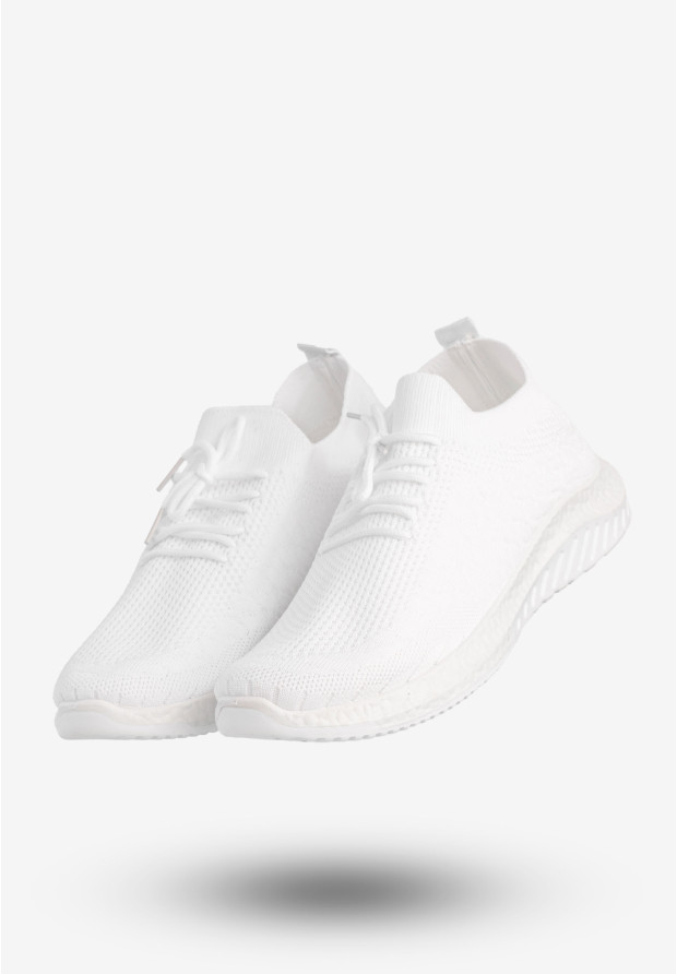 Sneakersy Damskie Wsuwane Buty Sportowe Na Co Dzień Białe YL030-2