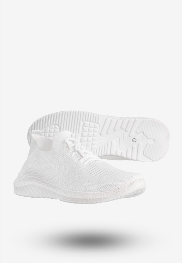 Sneakersy Damskie Wsuwane Buty Sportowe Na Co Dzień Białe YL030-2