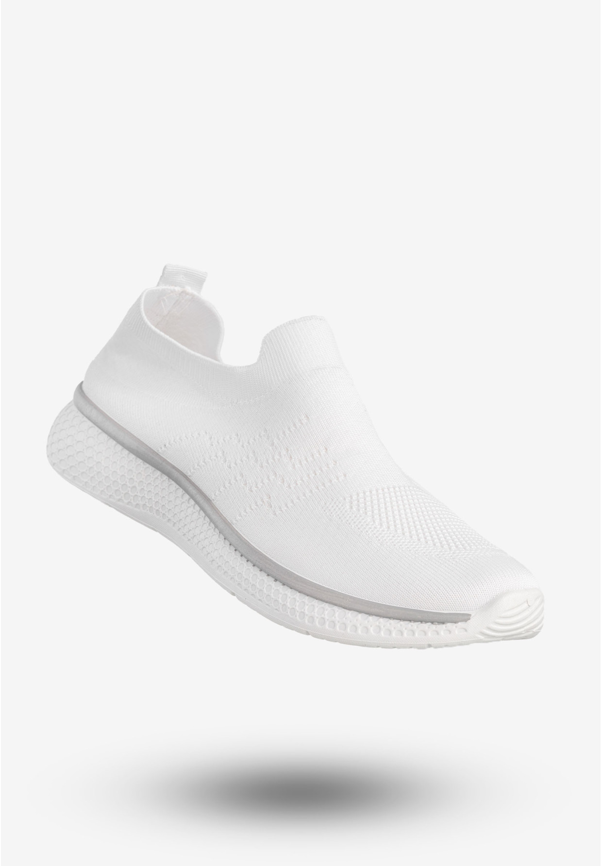 Sneakersy Damskie Wsuwane Buty Sportowe Lekkie Białe Cathay Moda 7141-2