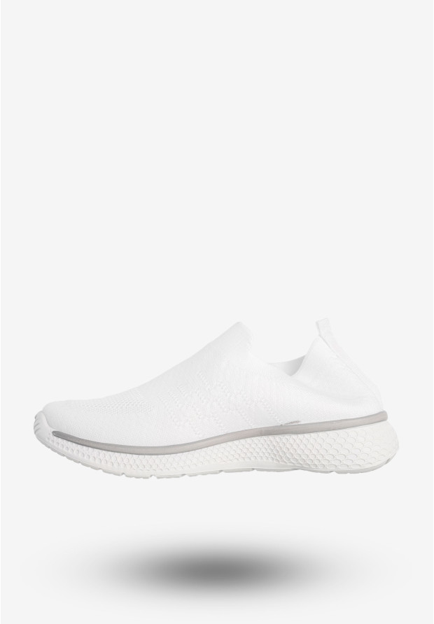 Sneakersy Damskie Wsuwane Buty Sportowe Lekkie Białe Cathay Moda 7141-2