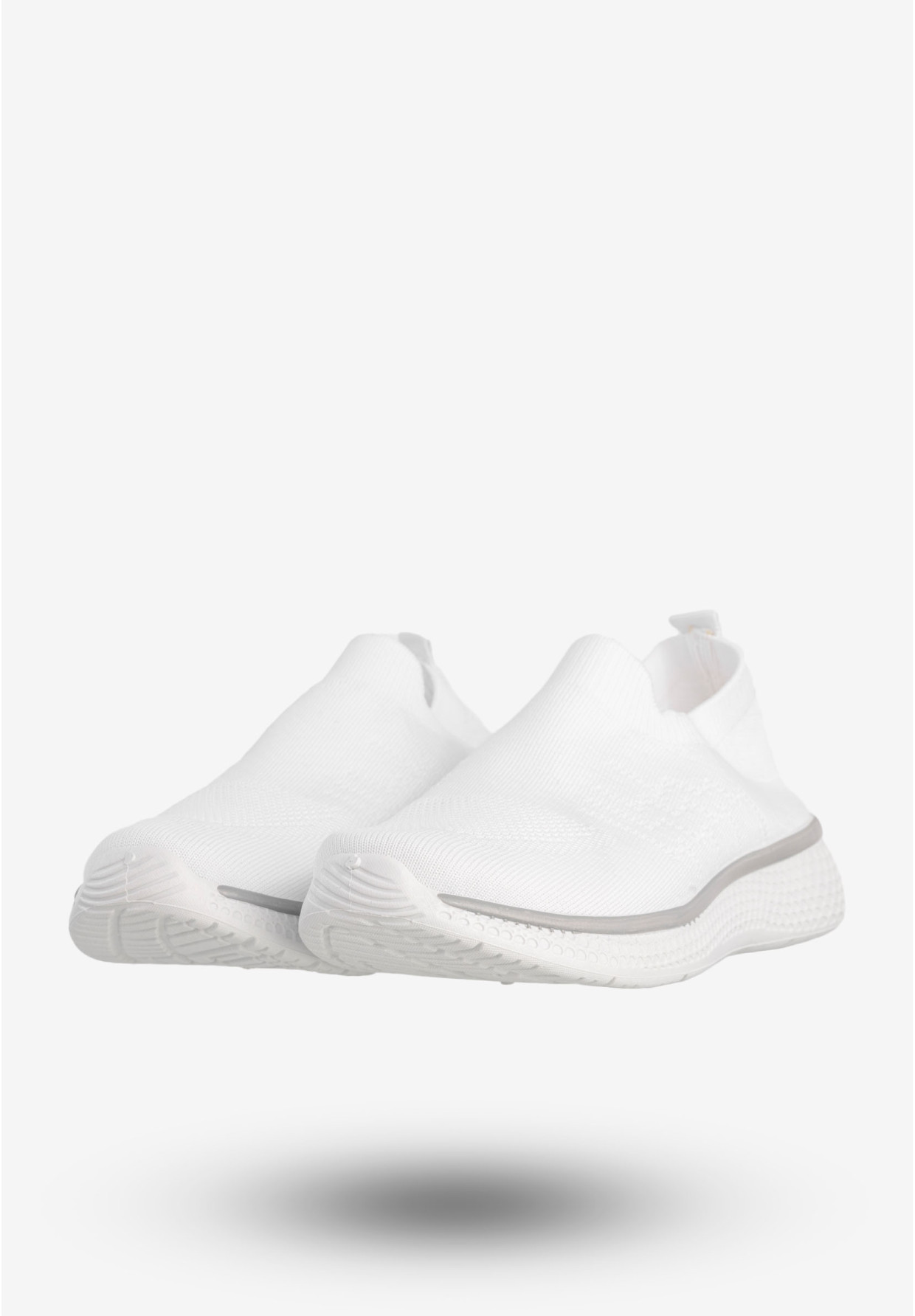 Sneakersy Damskie Wsuwane Buty Sportowe Lekkie Białe Cathay Moda 7141-2