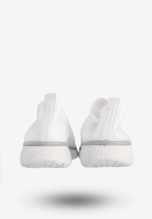 Sneakersy Damskie Wsuwane Buty Sportowe Lekkie Białe Cathay Moda 7141-2