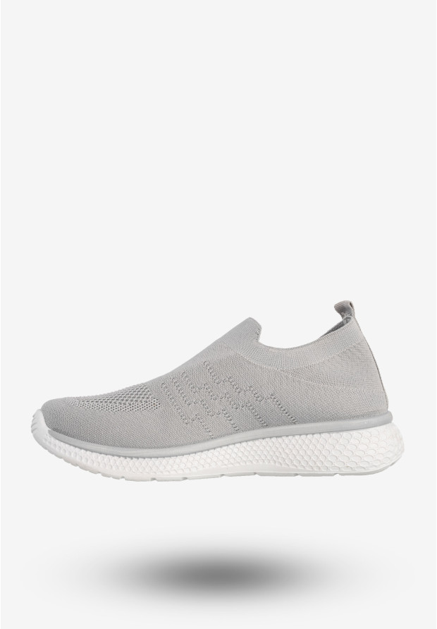 Sneakersy Damskie Wsuwane Buty Sportowe Lekkie Szare Cathay Moda 7141-3