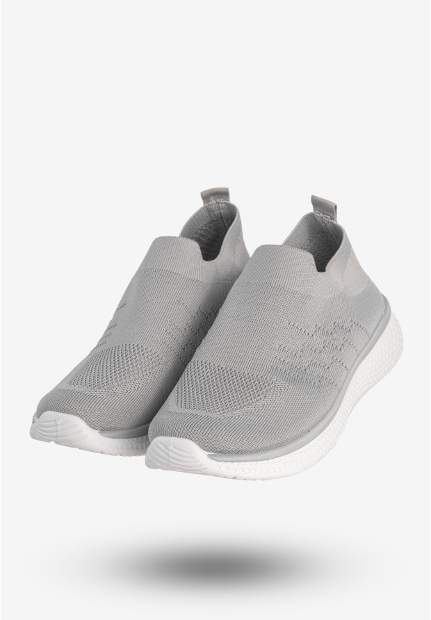 Sneakersy Damskie Wsuwane Buty Sportowe Lekkie Szare Cathay Moda 7141-3