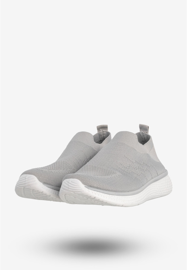 Sneakersy Damskie Wsuwane Buty Sportowe Lekkie Szare Cathay Moda 7141-3