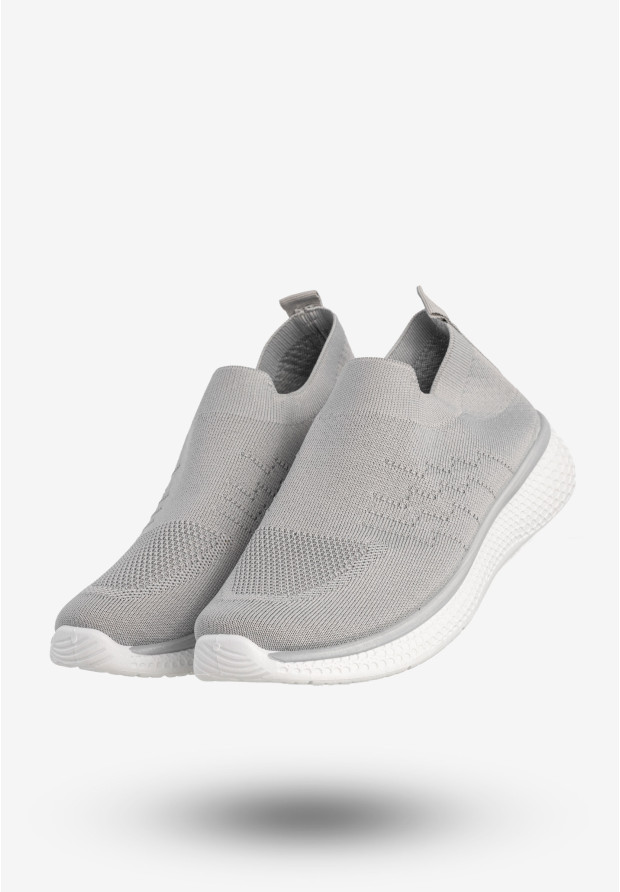Sneakersy Damskie Wsuwane Buty Sportowe Lekkie Szare Cathay Moda 7141-3
