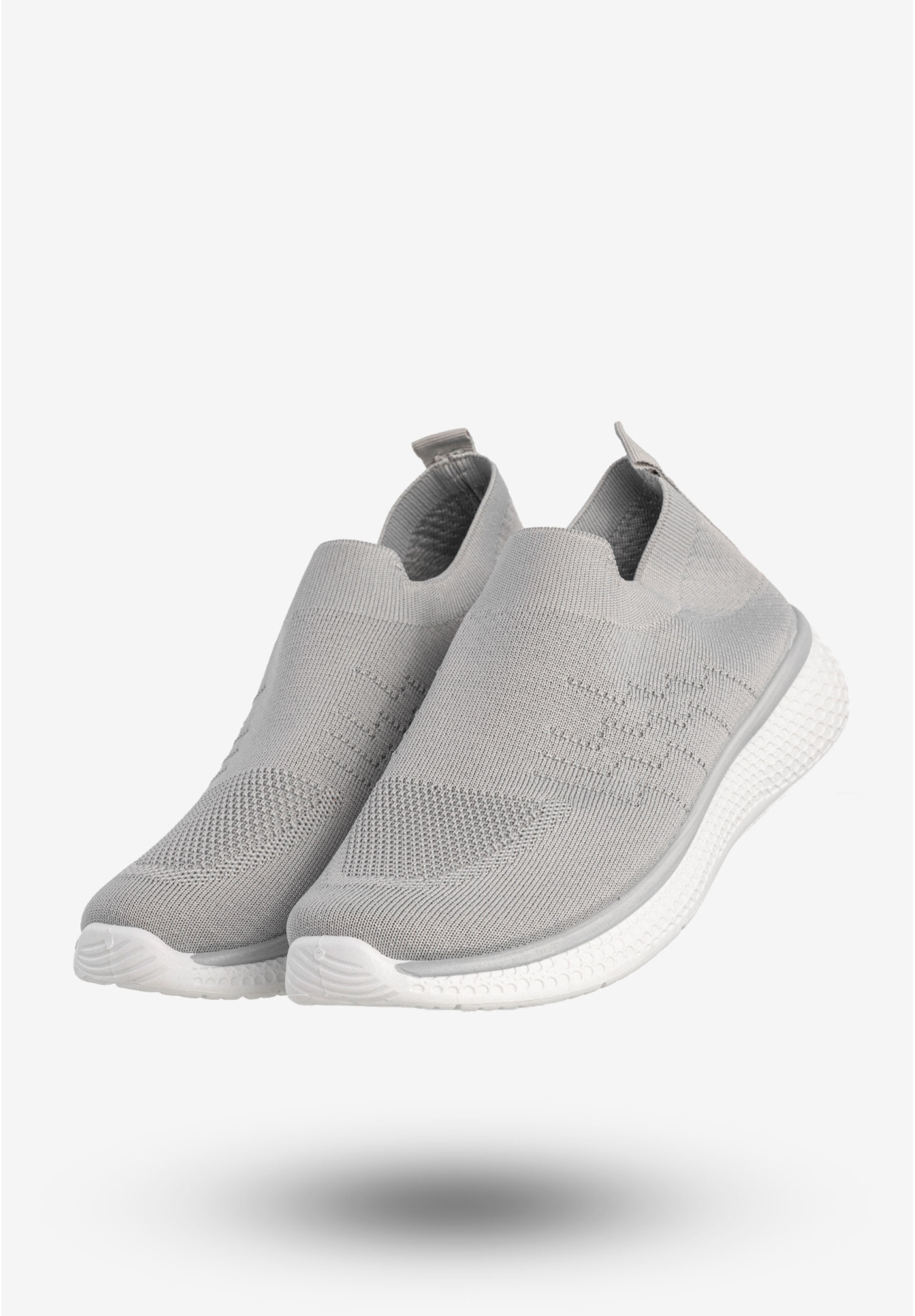 Sneakersy Damskie Wsuwane Buty Sportowe Lekkie Szare Cathay Moda 7141-3