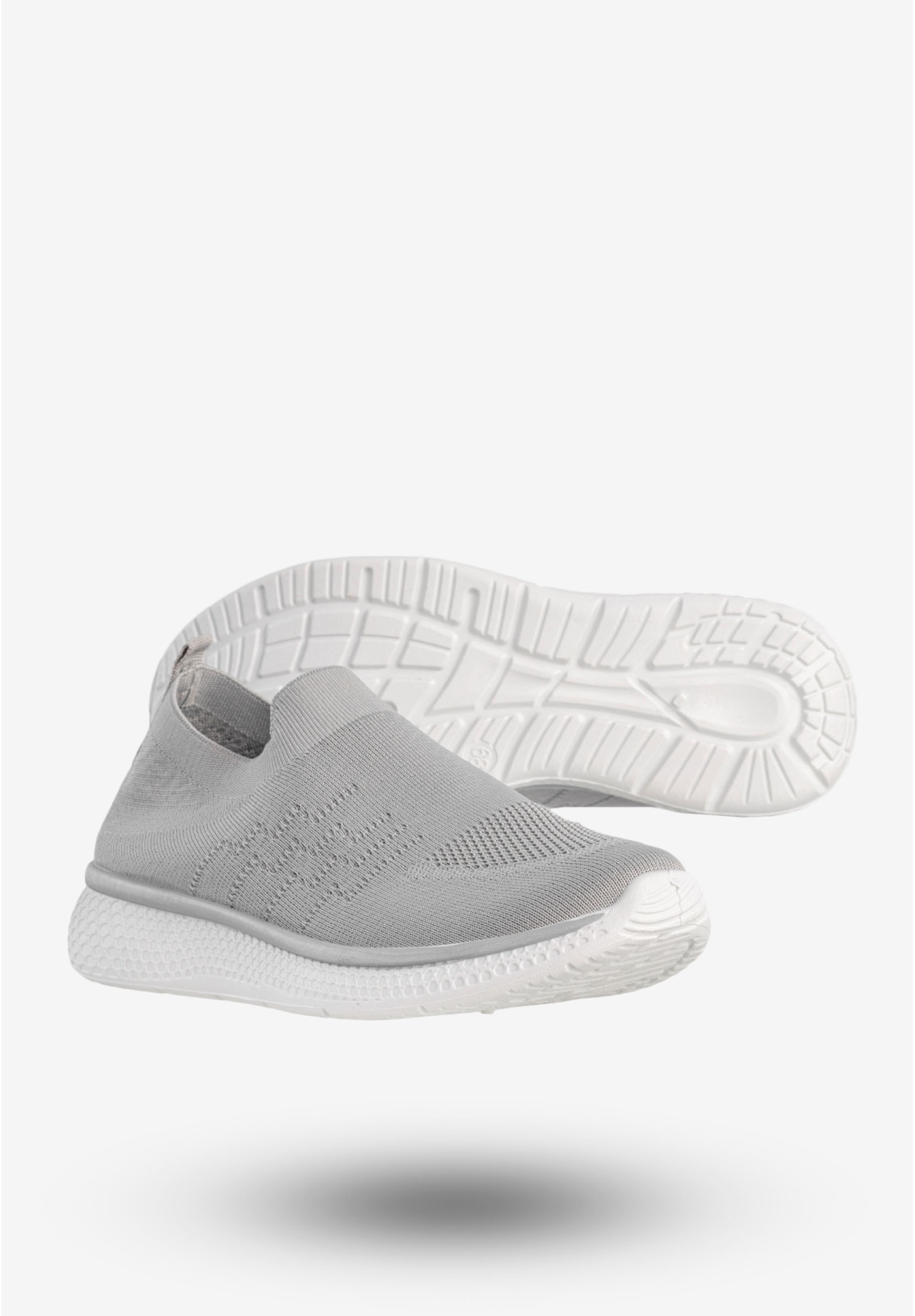 Sneakersy Damskie Wsuwane Buty Sportowe Lekkie Szare Cathay Moda 7141-3