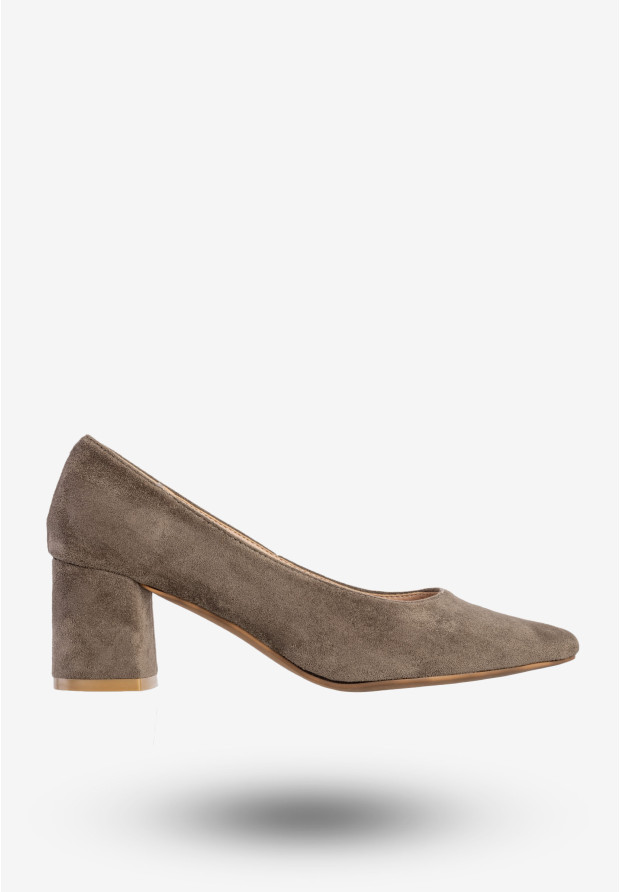 Czółenka Damskie Buty Na Słupku Eleganckie Skórzana Wkładka Szare Jezzi RMR2063-1