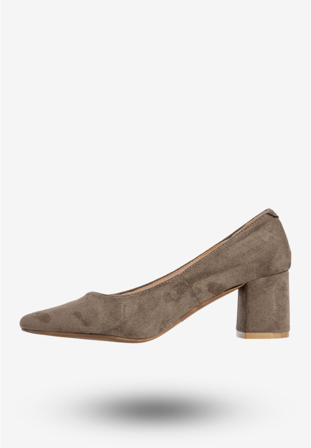 Czółenka Damskie Buty Na Słupku Eleganckie Skórzana Wkładka Szare Jezzi RMR2063-1