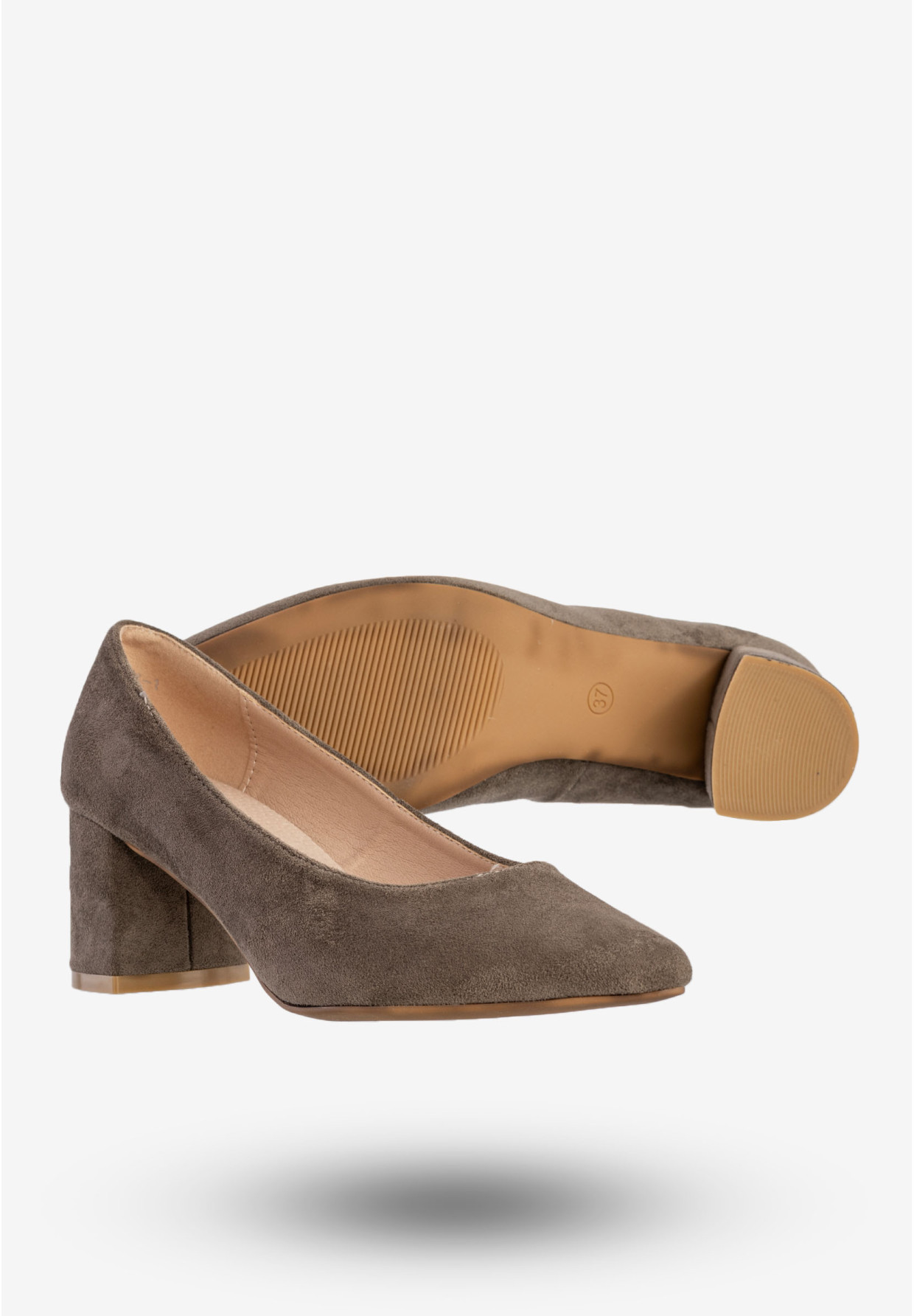 Czółenka Damskie Buty Na Słupku Eleganckie Skórzana Wkładka Szare Jezzi RMR2063-1