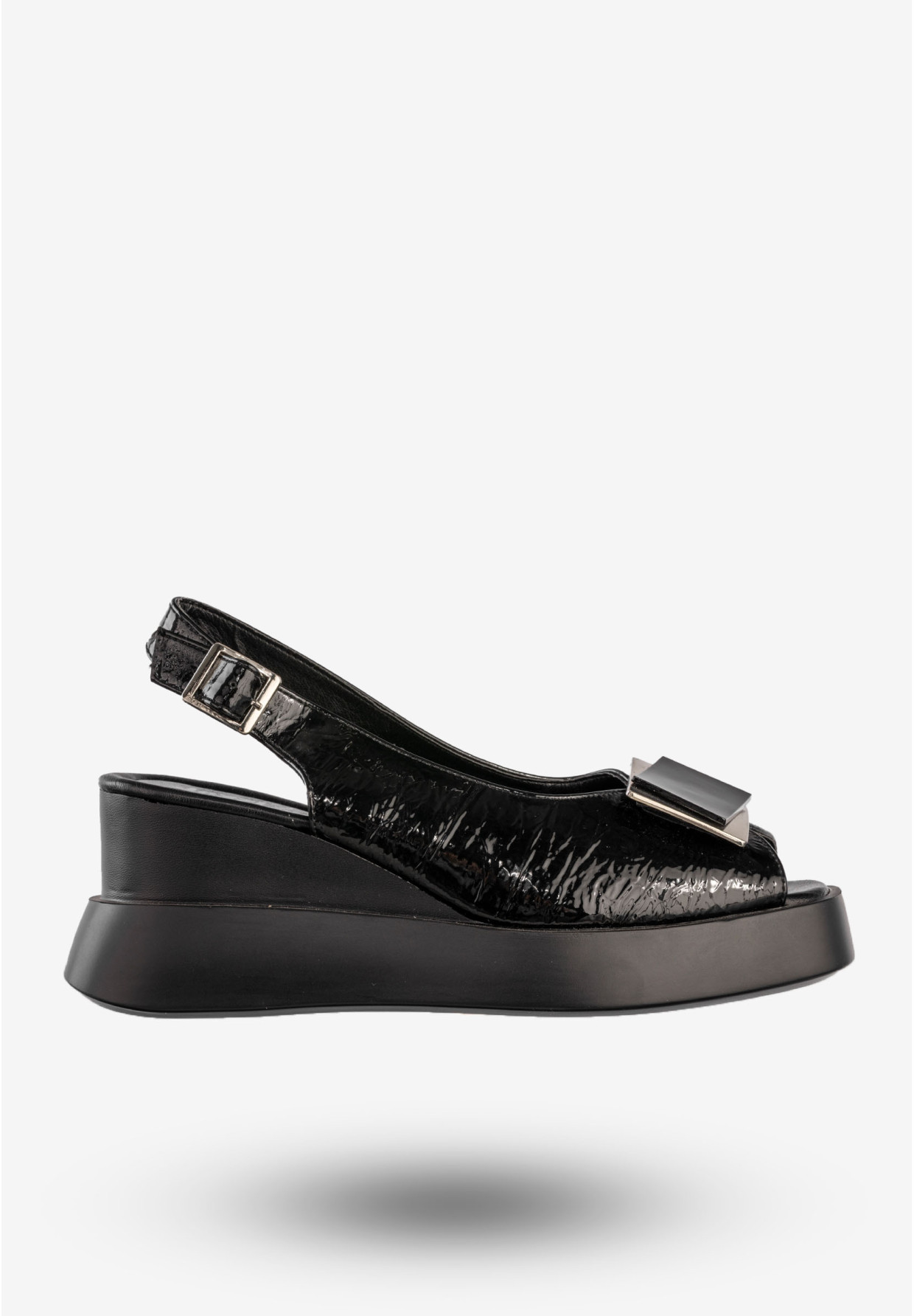 Sandały Damskie Ekoskóra Buty Na Platformie Eleganckie Czarne Jezzi ASA209-4