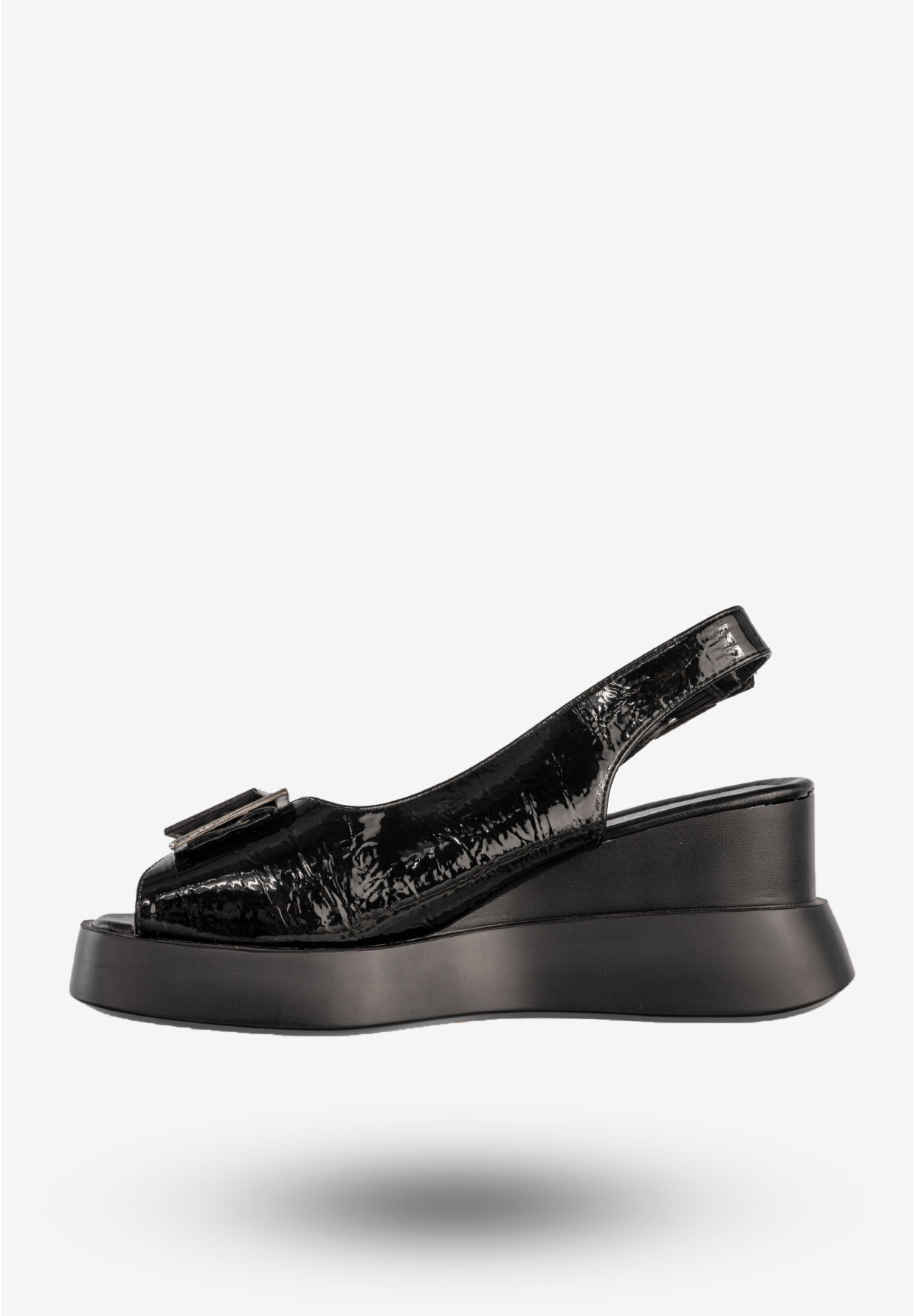 Sandały Damskie Ekoskóra Buty Na Platformie Eleganckie Czarne Jezzi ASA209-4