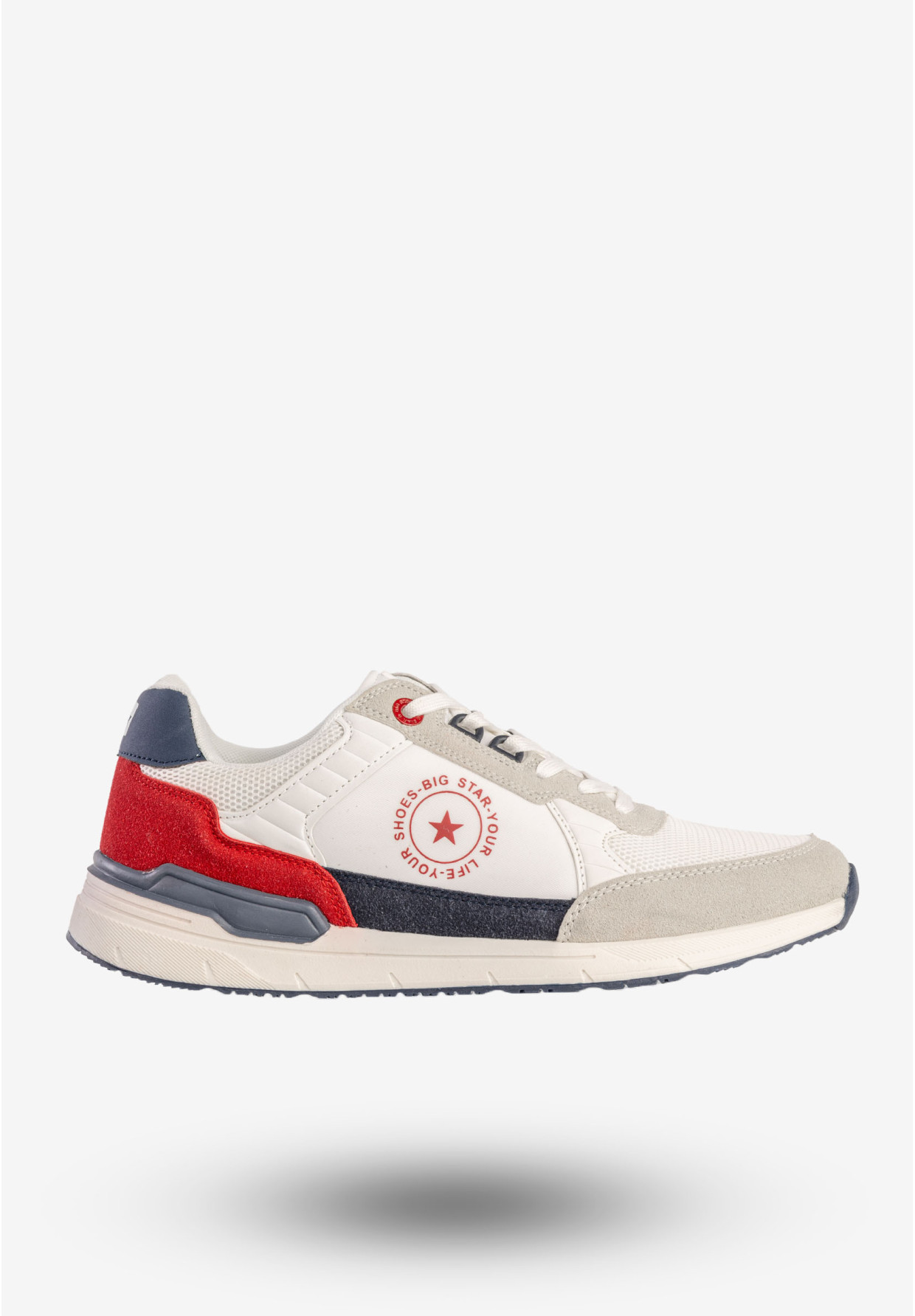 Sneakersy Męskie BIG STAR Buty Sportowe Półbuty Białe LL174255 101