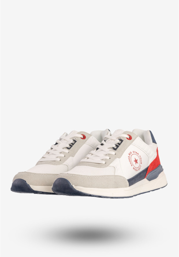Sneakersy Męskie BIG STAR Buty Sportowe Półbuty Białe LL174255 101