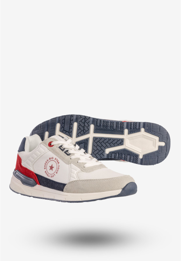Sneakersy Męskie BIG STAR Buty Sportowe Półbuty Białe LL174255 101