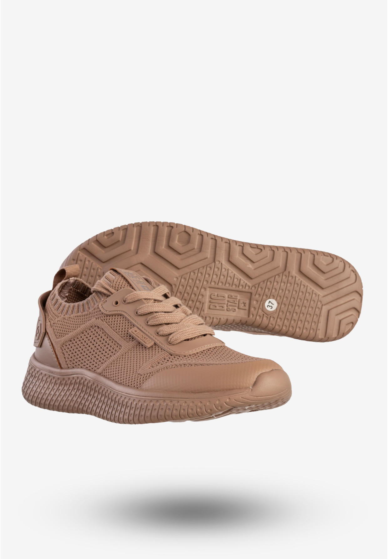 Sneakersy Damskie BIG STAR Buty Sportowe Wsuwane Nude LL274416