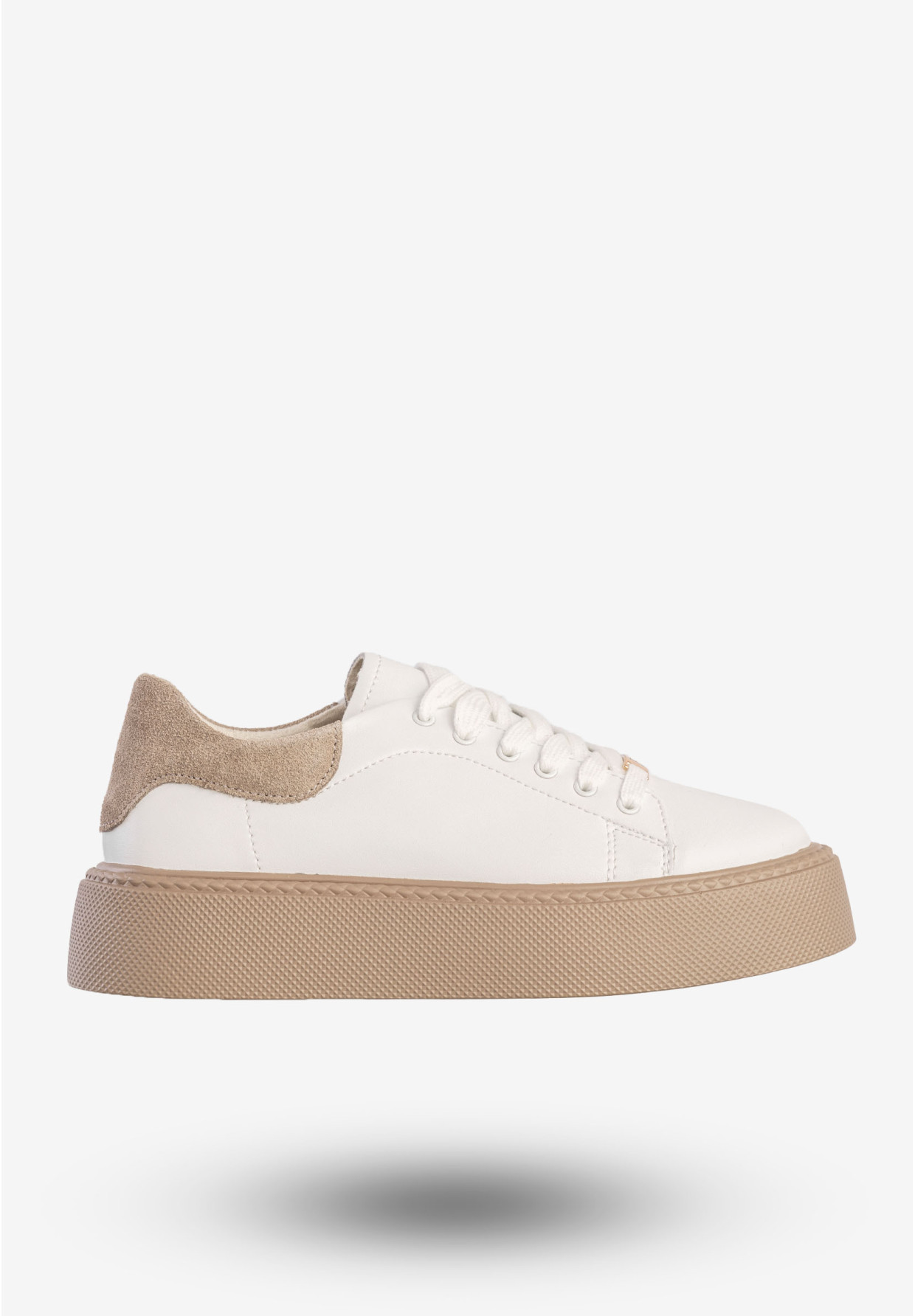 Sneakersy Damskie Skórzane Buty Na Platformie Półbuty Białe Filippo DP6119/25WH