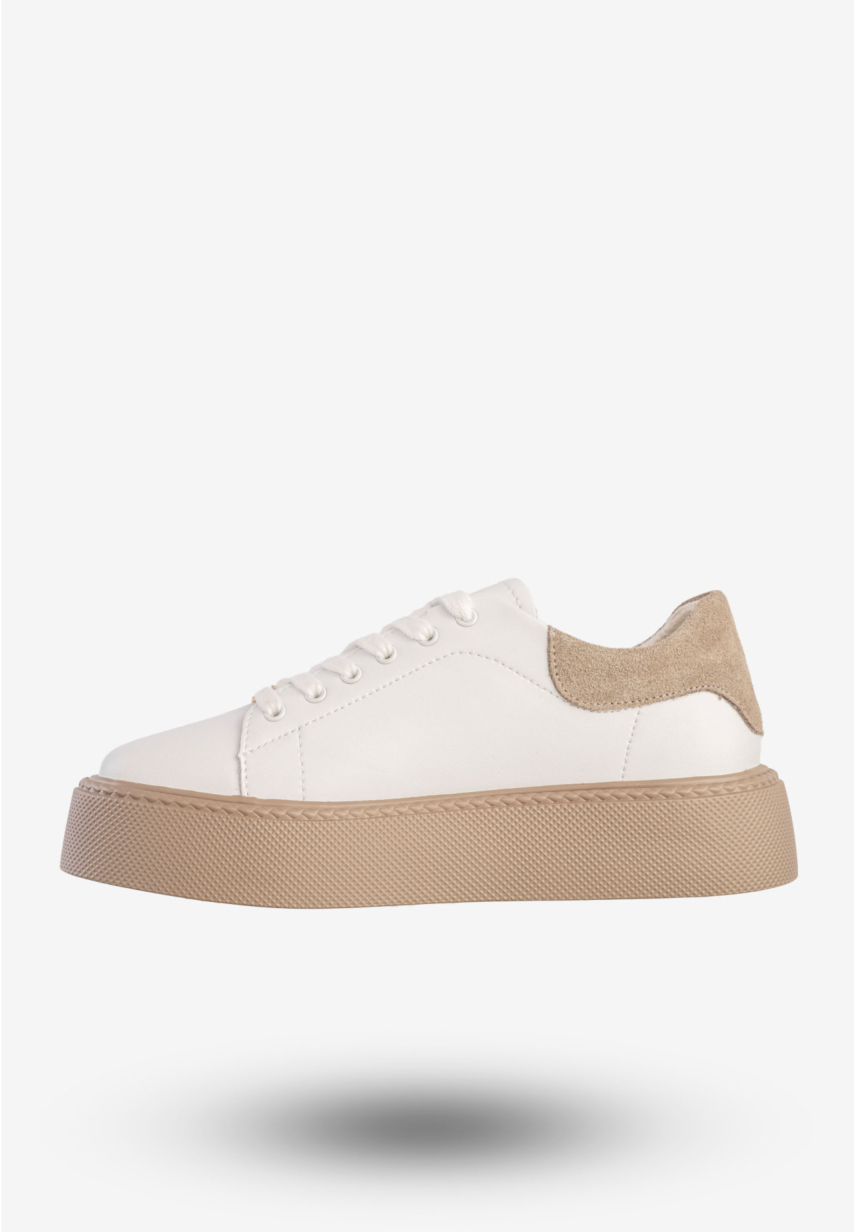 Sneakersy Damskie Skórzane Buty Na Platformie Półbuty Białe Filippo DP6119/25WH