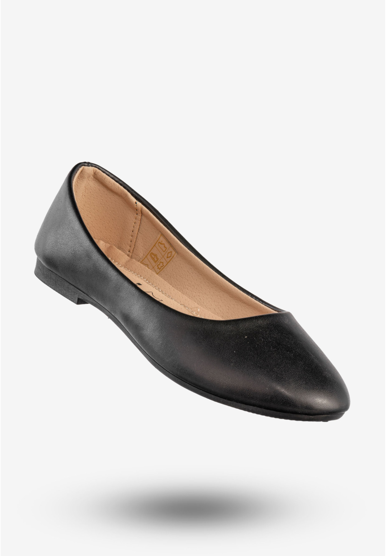 Baleriny Damskie Ekoskóra Buty Klasyczne Płaski Obcas Czarne Jezzi 9BL02-1029
