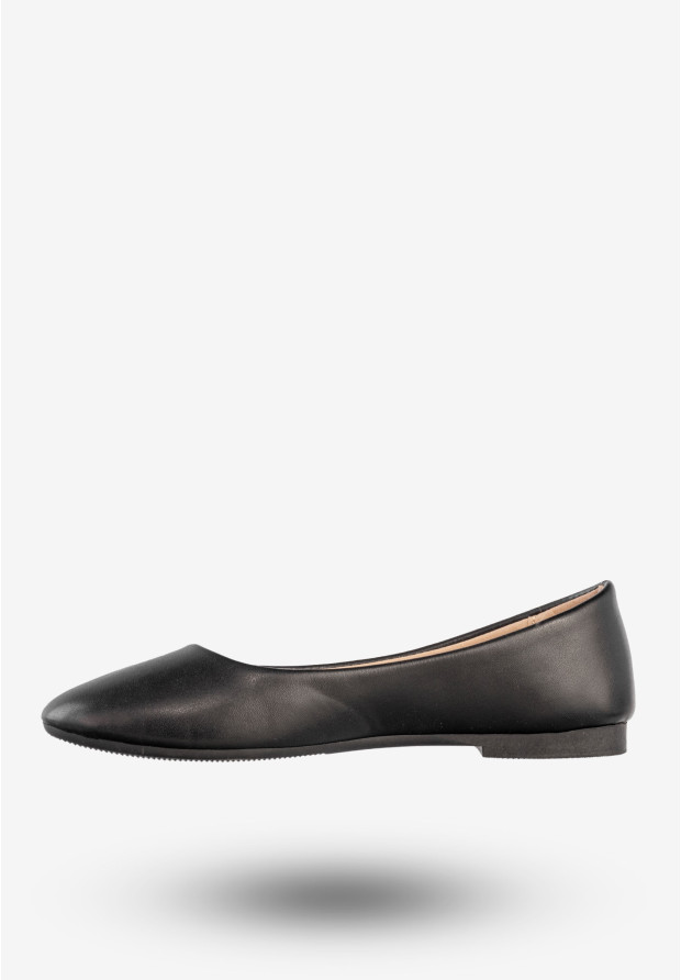 Baleriny Damskie Ekoskóra Buty Klasyczne Płaski Obcas Czarne Jezzi 9BL02-1029