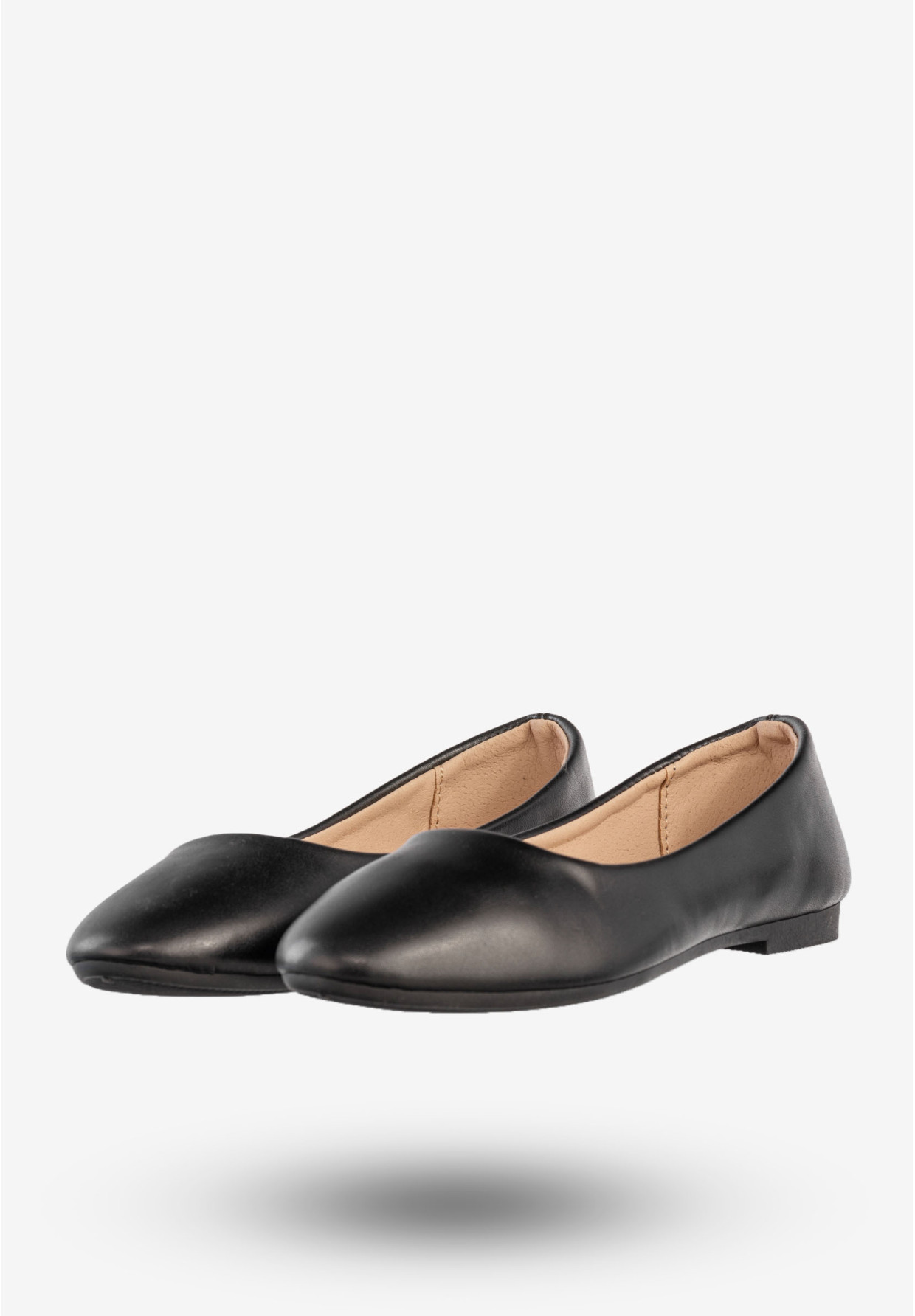 Baleriny Damskie Ekoskóra Buty Klasyczne Płaski Obcas Czarne Jezzi 9BL02-1029